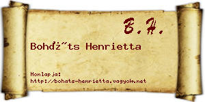 Boháts Henrietta névjegykártya